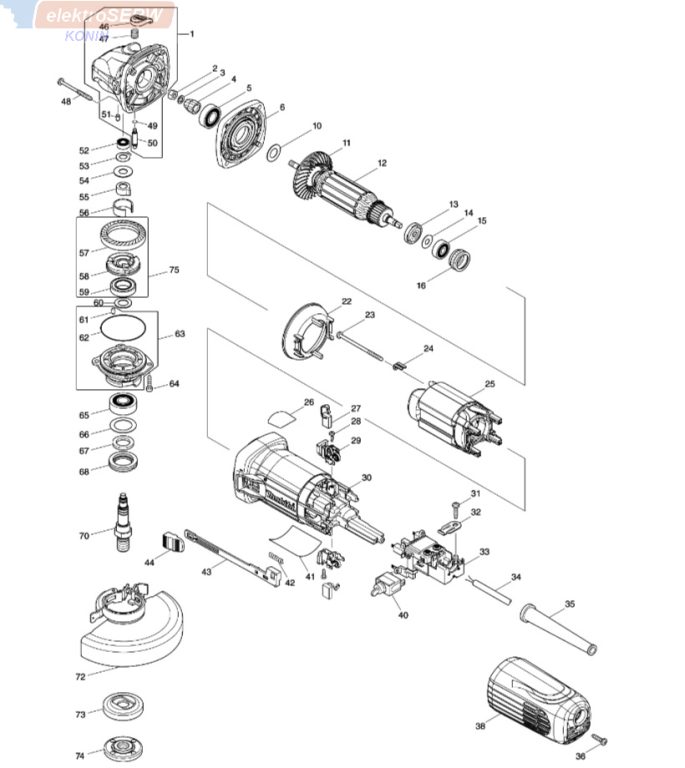Makita beznarzędziowa osłona tarczy szlif. 125mm do szlifierki kątowej GA5040
