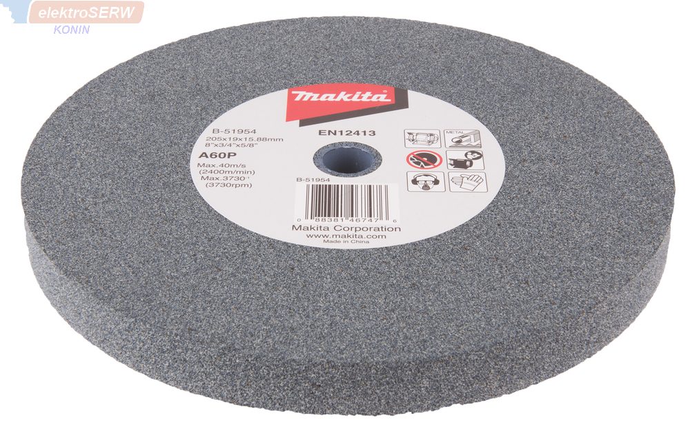 Makita kamień szlifierski / tarcza szlifierska A60P 205x19x15,88mm do szlifierki stołowej GB801