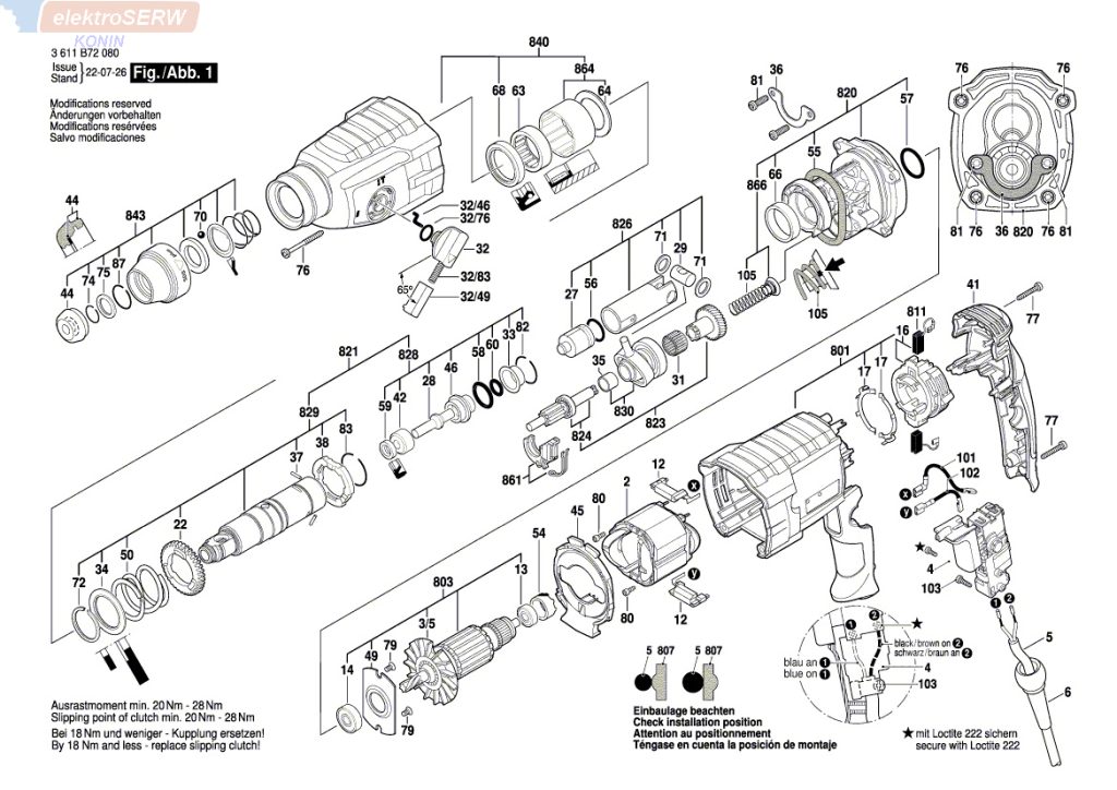 Bosch kadłub / korpus / obudowa silnika do młotowiertarki GBH 2-24 RE