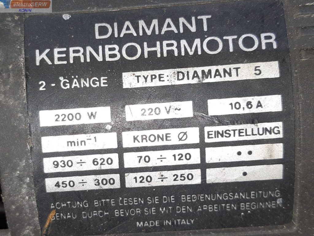 Cardi silnik do wiertnicy Diamant KERNBOHRMOTOR