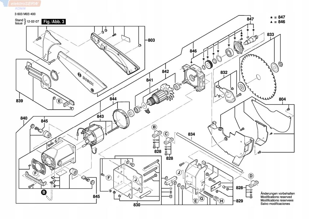 Bosch silnik przybudówkowy do stołowej piły / pilarki tarczowej PTS 10