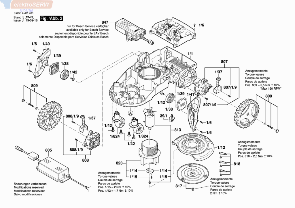 Bosch joystick do kosiarki autonomicznej Indego 1300