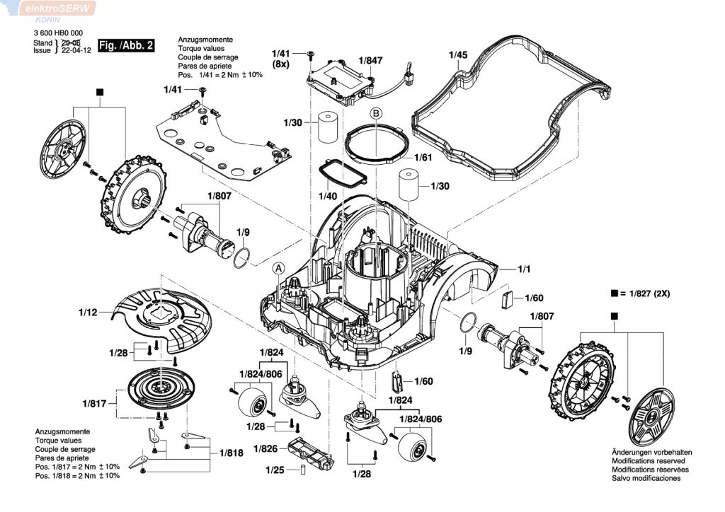 Bosch uchwyt ostrzy / noży do kosiarki automatycznej Indego 350