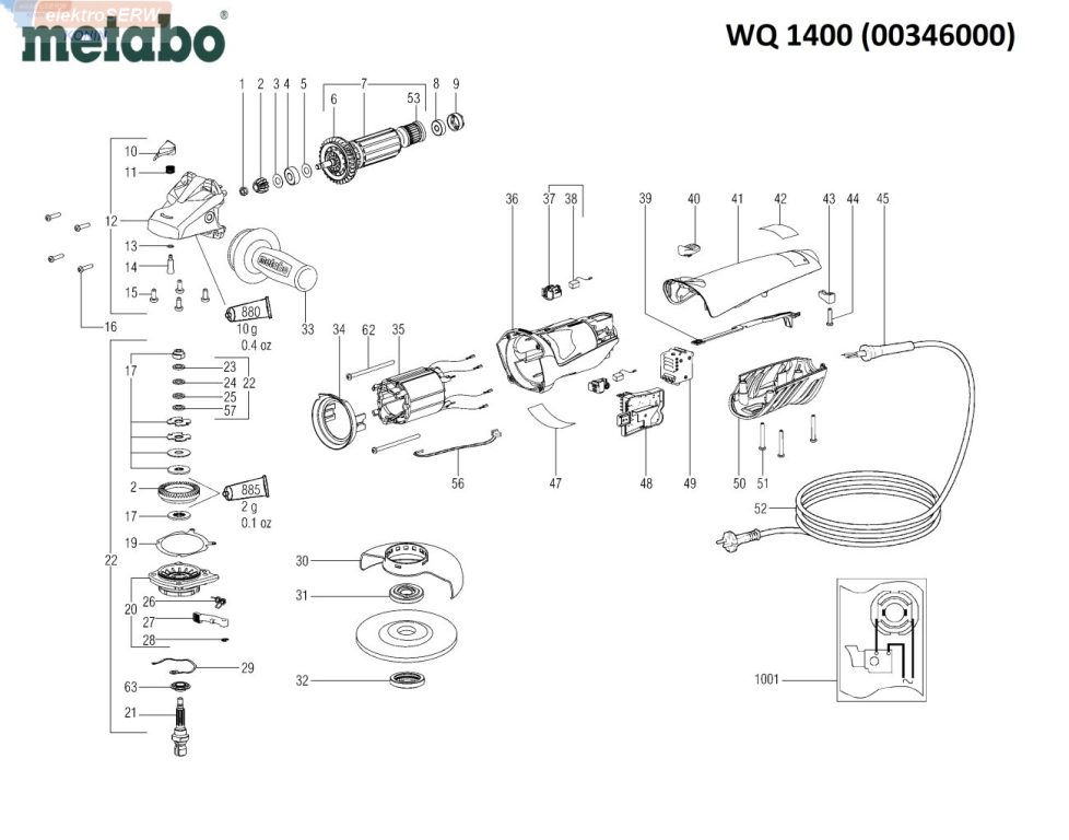 Metabo stojan 230V do szlifierki kątowej WQ 1400 (00346000)