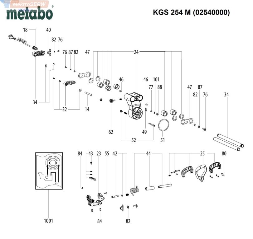 Metabo wirnik wraz z łożyskami do piły ukosowej KGS 254 M