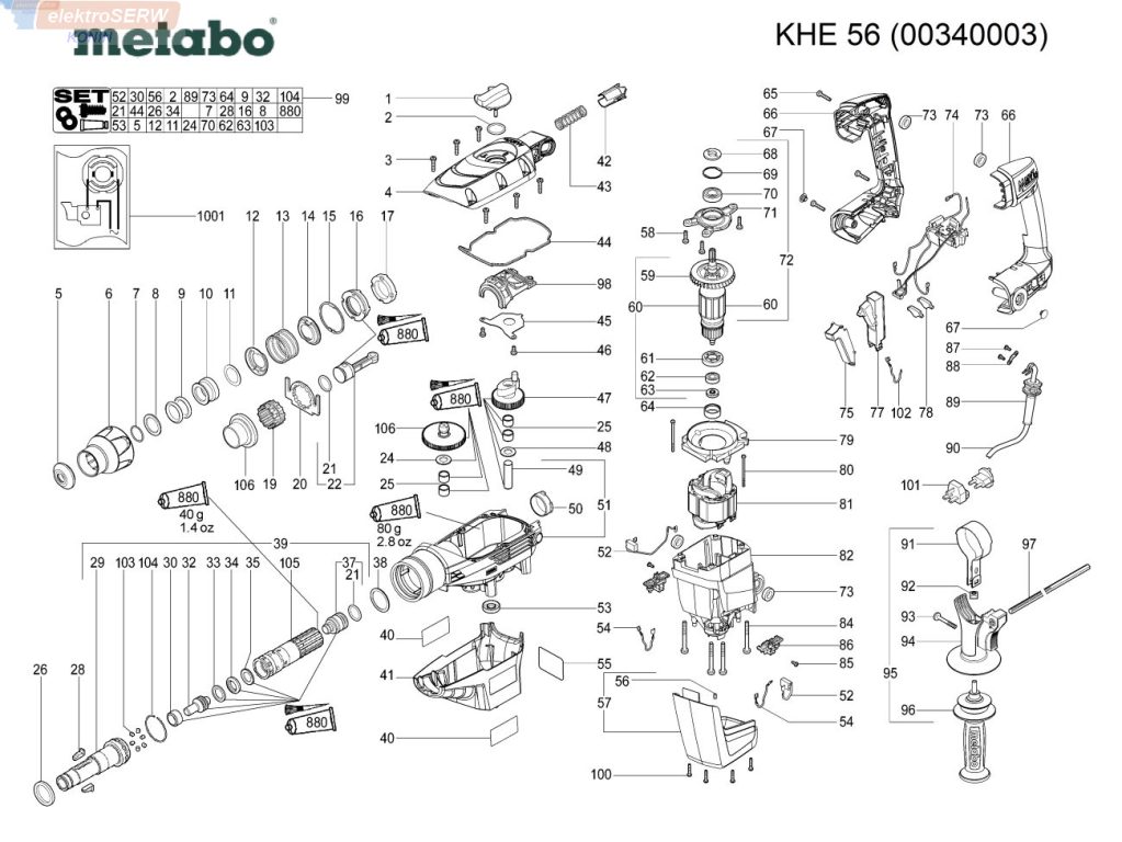 Metabo stojan 220-240 V do młota udarowego KHE 56 (00340003)