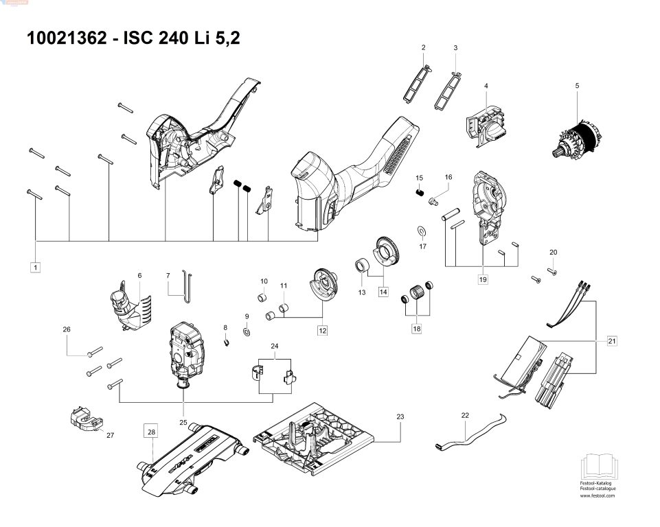 Spis części oraz schemat do wyrzynarki FESTOOL 10021362