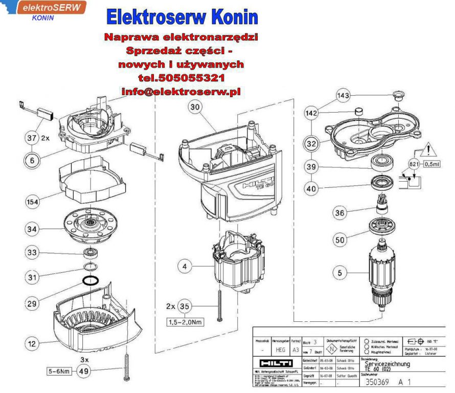 Hilti korbowód do wiertarki TE 60