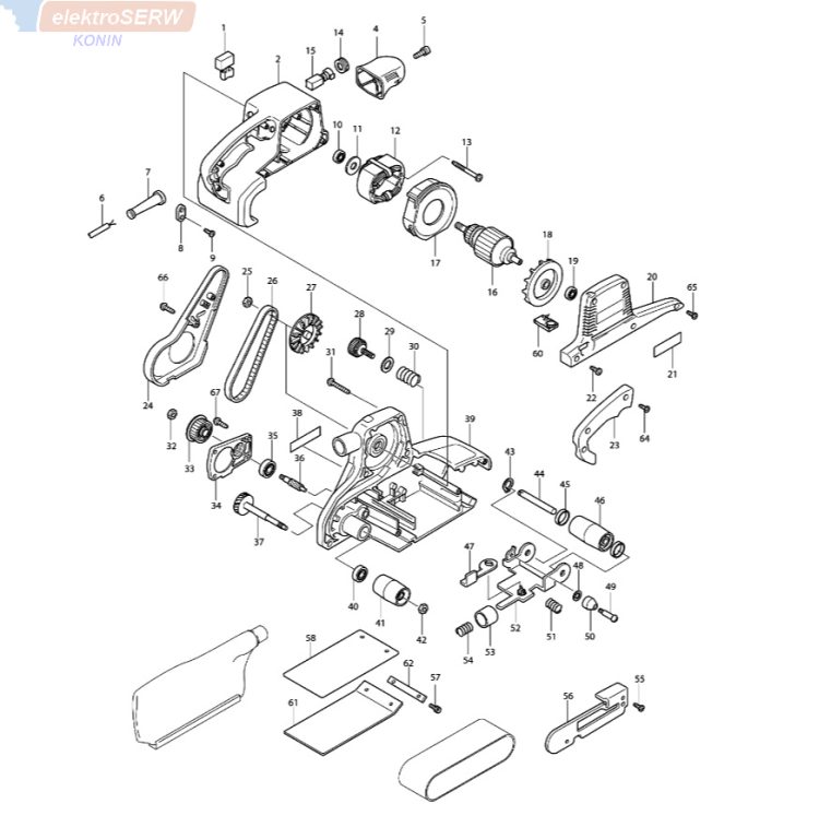 Makita włącznik / wyłącznik / przełącznik do szlifierki taśmowej 9404 9920 9403 2107F