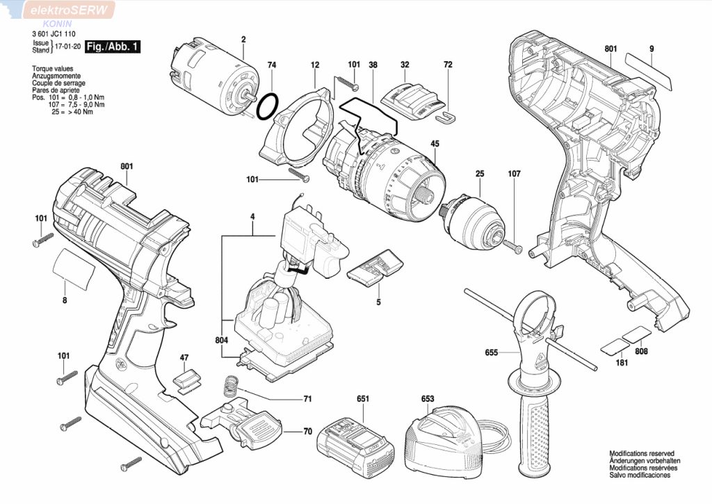 Bosch silnik prądu stałego do akumulatorowej zakrętarki udarowej HDH361