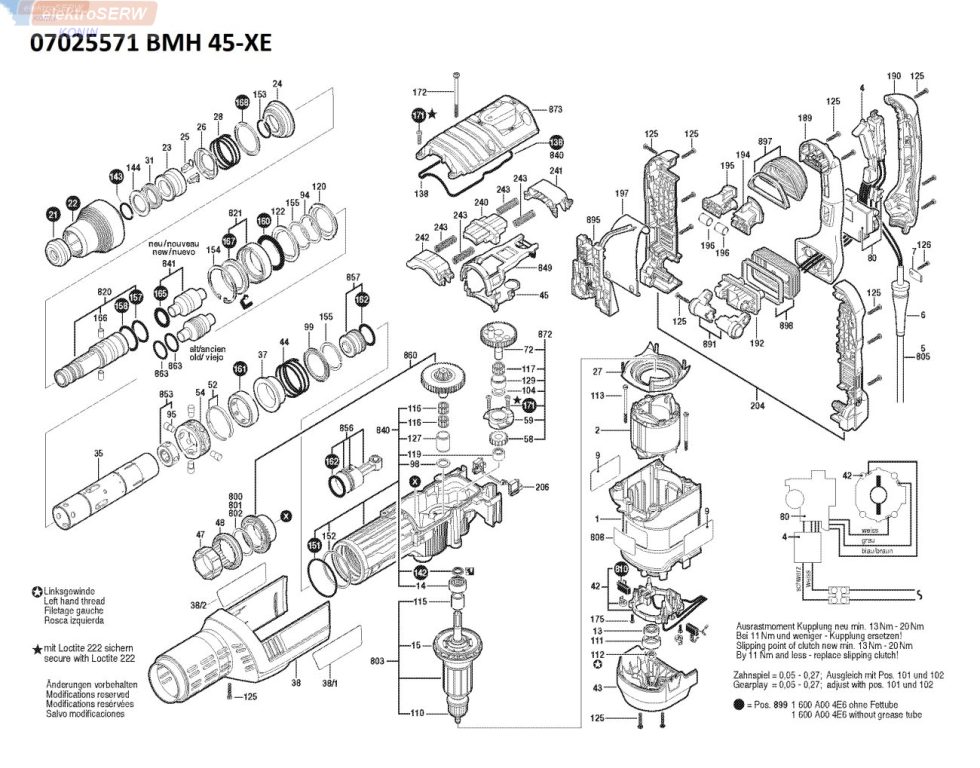 Würth wiertarka udarowa i młotek dłutowy BMH 45-XE 07025571 DE