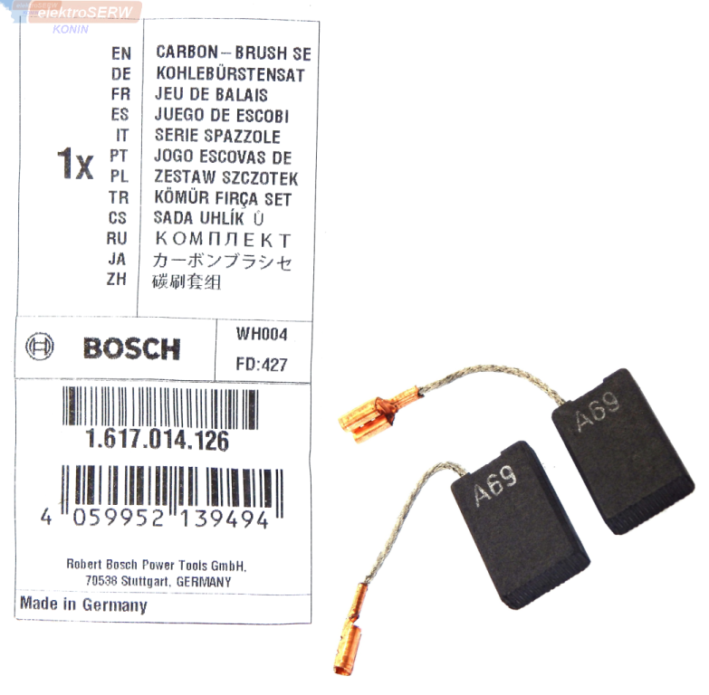 Bosch zestaw szczotek węglowych 10 x 1617014126 do młota udarowo-obrotowego GBH 11 DE