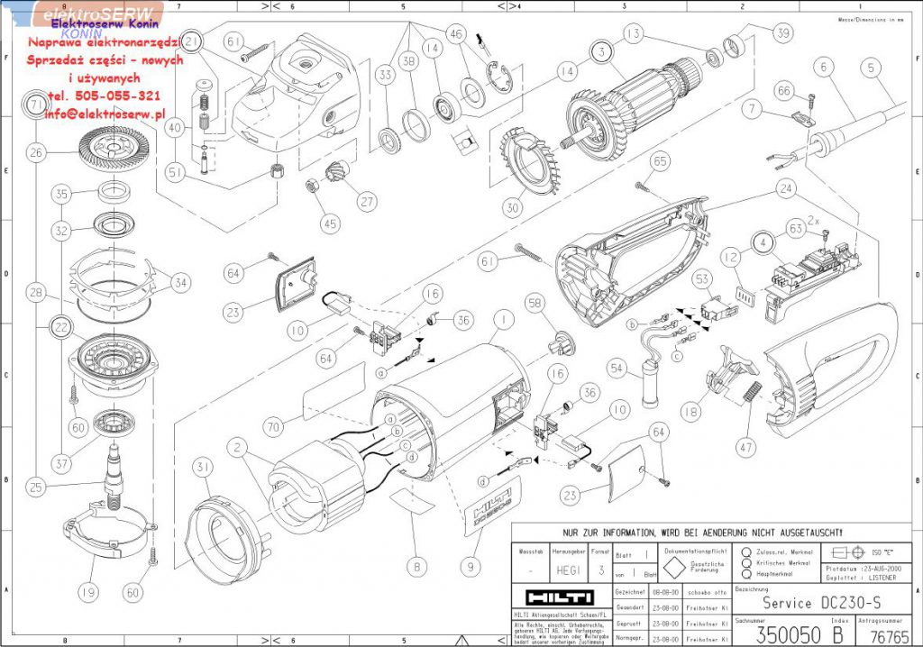Hilti części zamienne do szlifierki kątowej DC 230-S