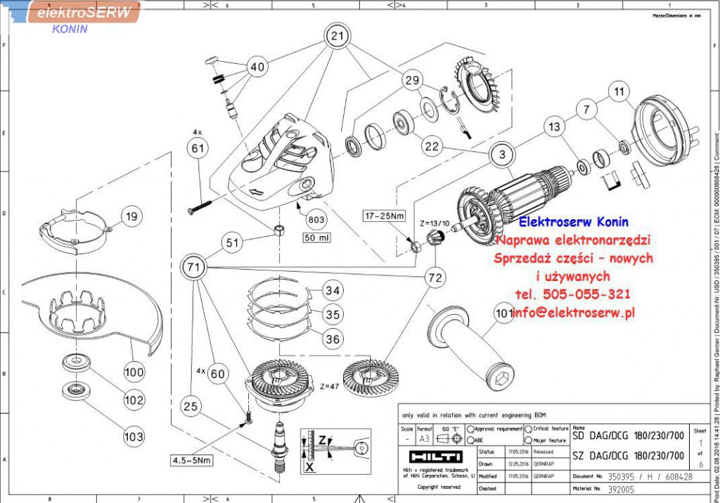 Hilti szczotki do szliferki DCG 230-D