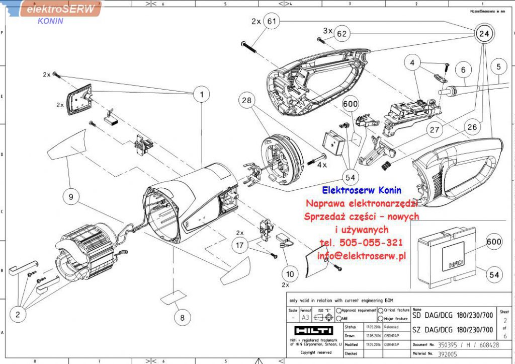 Hilti szczotki do szliferki DCG 230-D