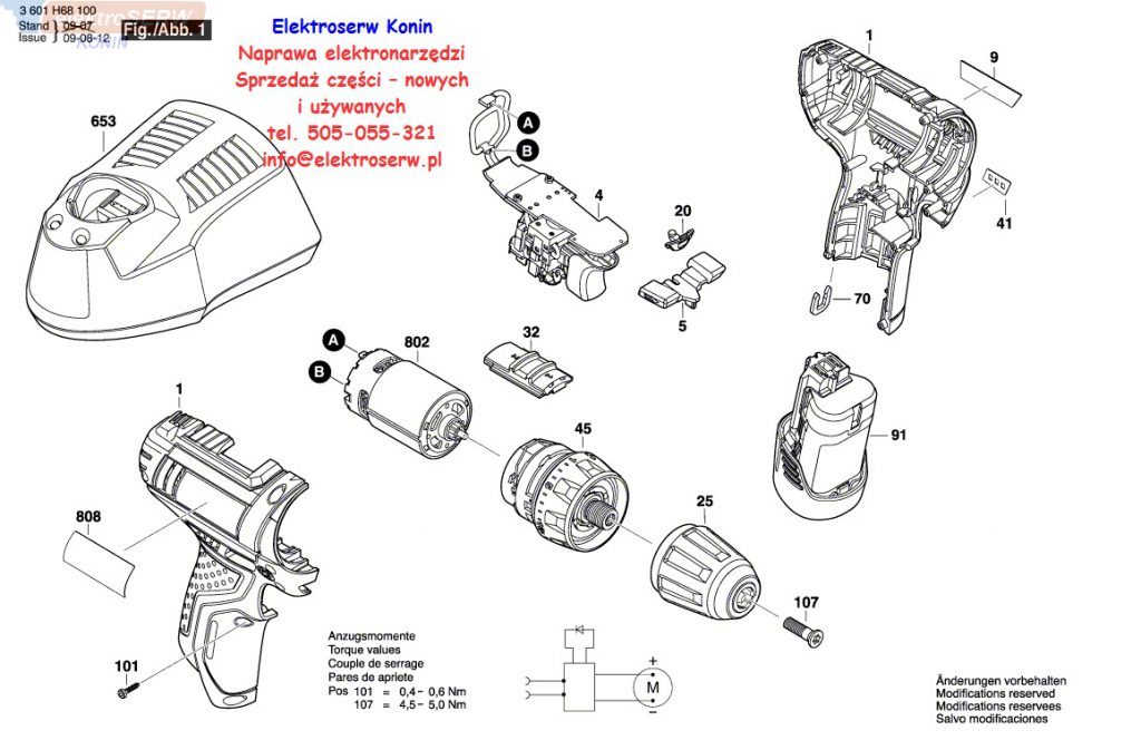 Bosch schemat części zamiennych do GSR 10,8 V-LI-2