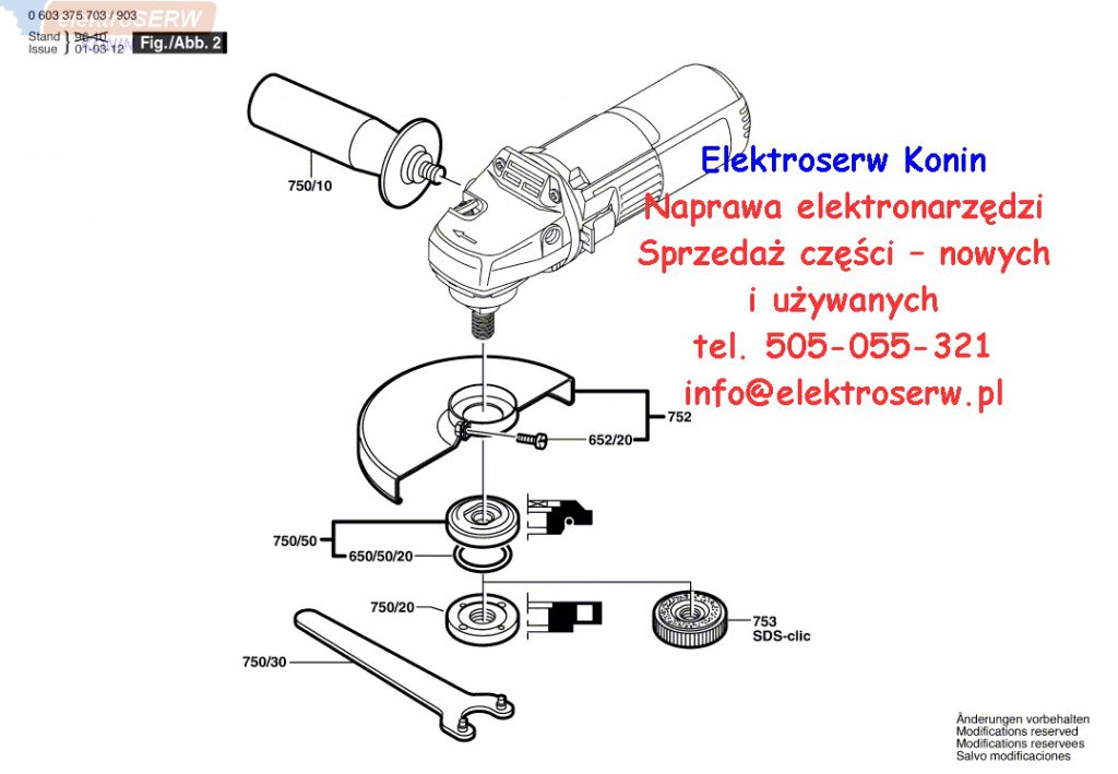 Bosch części zamienne do PWS 8-125 CE