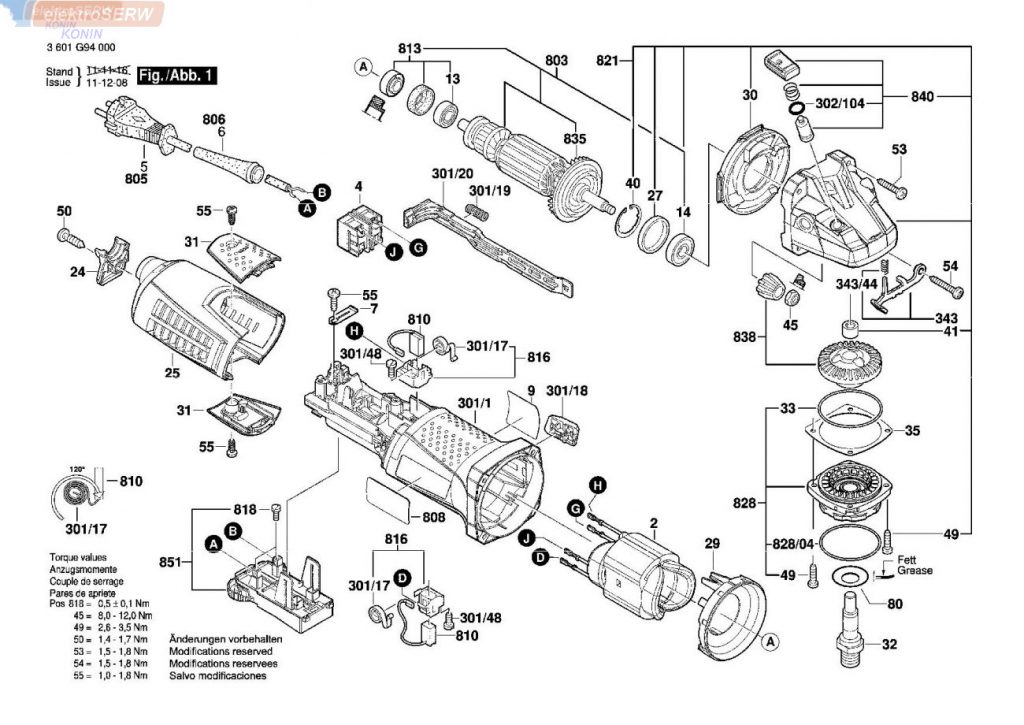 Łożysko magnes BOSCH GWS 12-125 CIE 1 607 000 V38