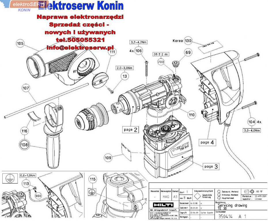 Hilti włącznik do wiertarki TE30