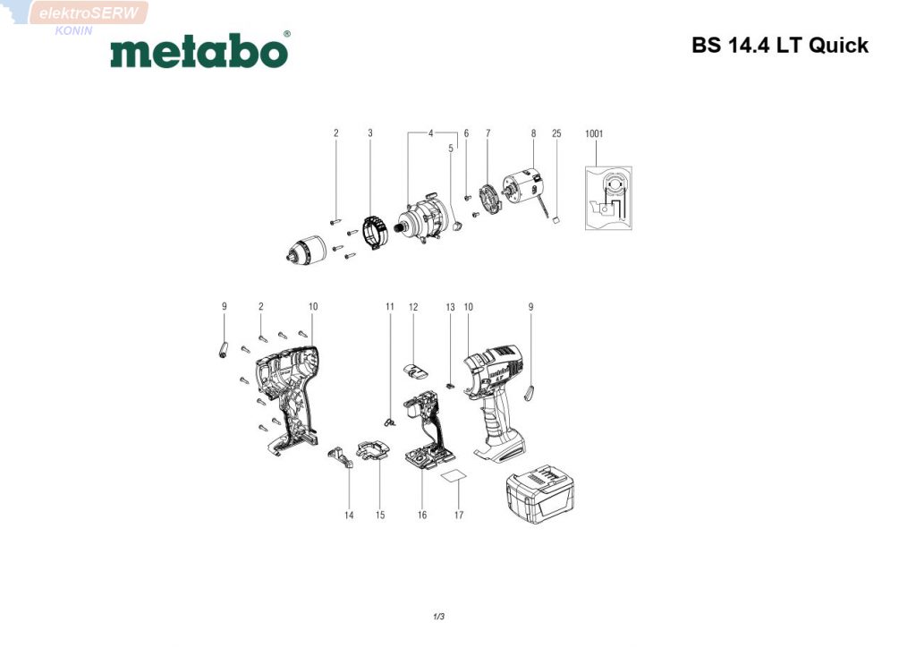 METABO Wyłącznik BS 14.4 LT Quick 02107000 włącznik