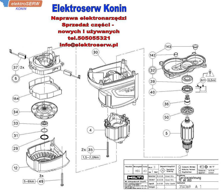 Hilti zębnik wirnika do TE60