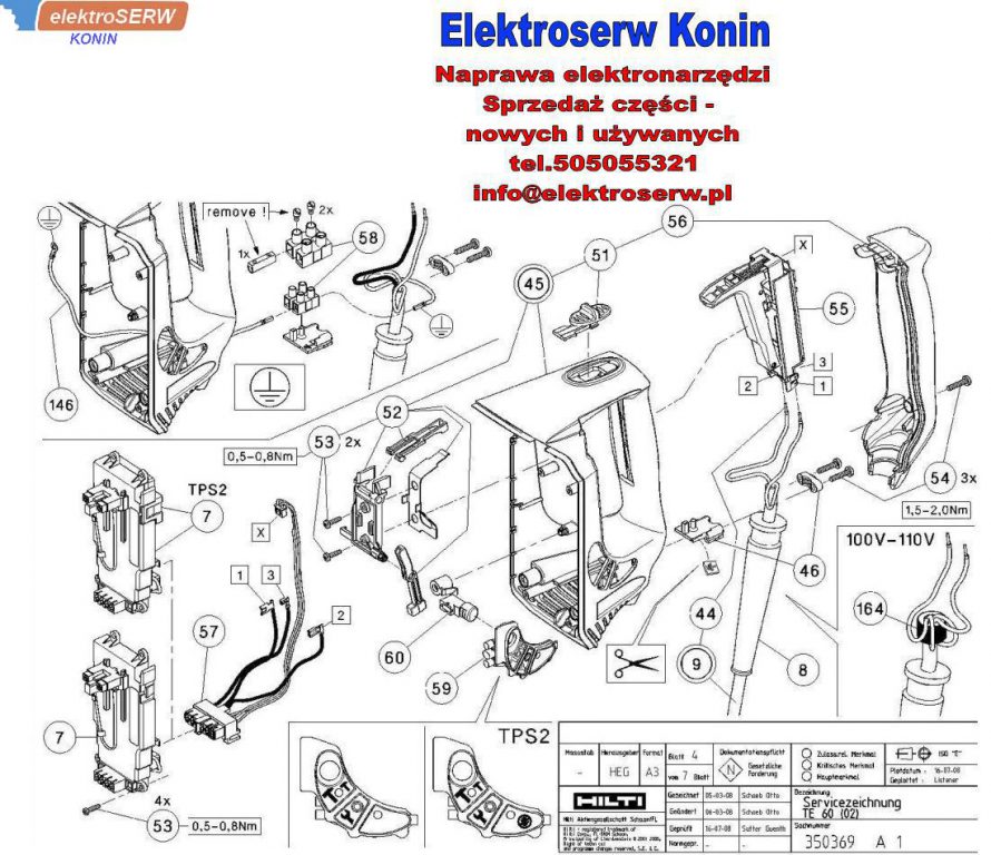 Hilti zębnik wirnika do TE60