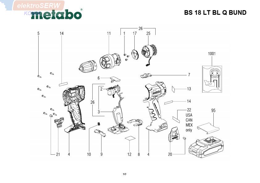 METABO Silnik z zębnik BS 18 LT BL Q02334010