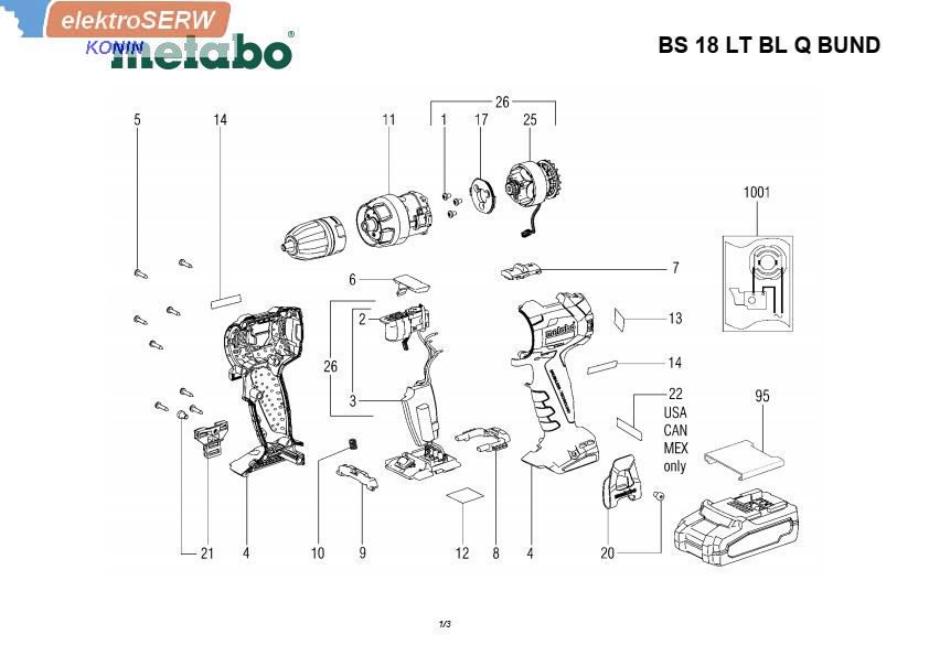 Metabo Włącznik elektroniki BS 18 LTX BL I 02350000 316065390