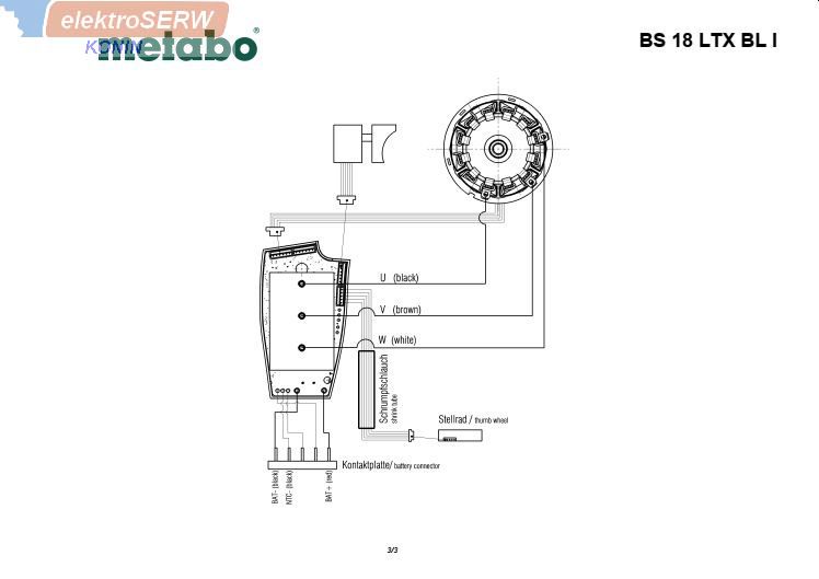 Metabo Włącznik elektroniki BS 18 LTX BL I 02350000 316065390