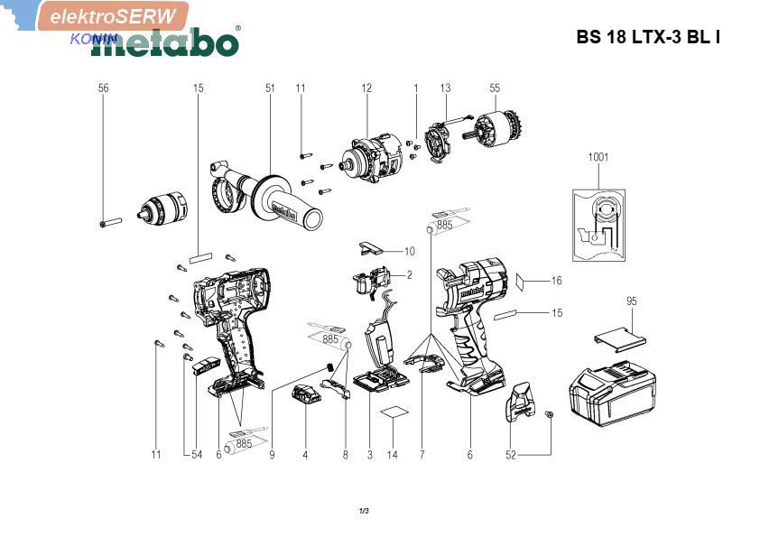 Metabo Obudowa wkrętarki BS 18 LTX-3 BL I 02354000 343438360