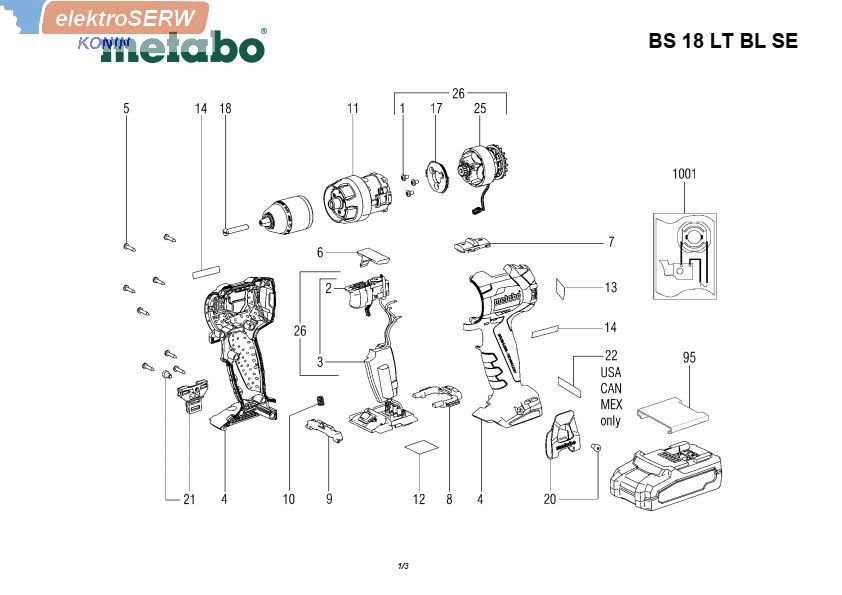 Metabo Przekładnia wiertarki BS 18 LT BL SE 0236700 316062210