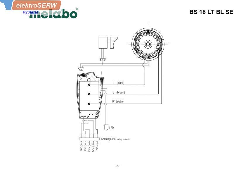 Metabo Silnik komplet wiertarki BS 18 LT BL SE 0236700 316066940
