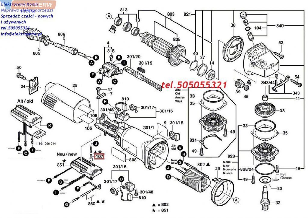 Bosch klawisz włącznika do szlifierki GWS