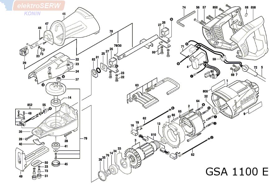 Włącznik GSA 1100 E Bosch pilarki brzeszczotowej