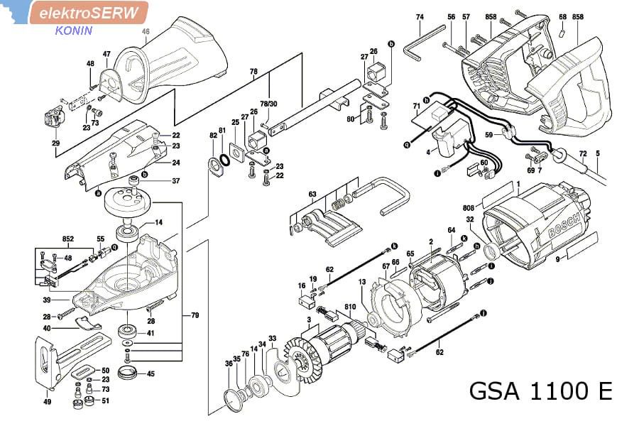 STOJAN 230V GSA 1100 E Bosch pilarki brzeszczotowej