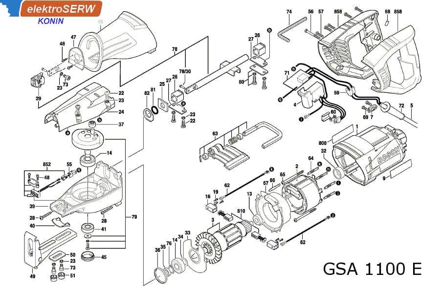 UCHWYT SZCZOTEK GSA 1100 E Bosch pilarki 2610956874