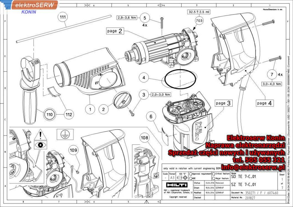 Przekładnia zębata Z33 Hilti Młotowiertarka SDS Plus TE 7-C 349985 240872