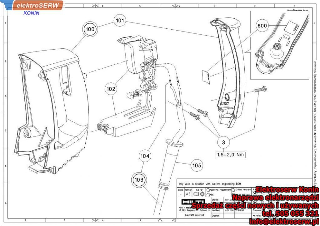 Przekładnia zębata Z33 Hilti Młotowiertarka SDS Plus TE 7-C 349985 240872