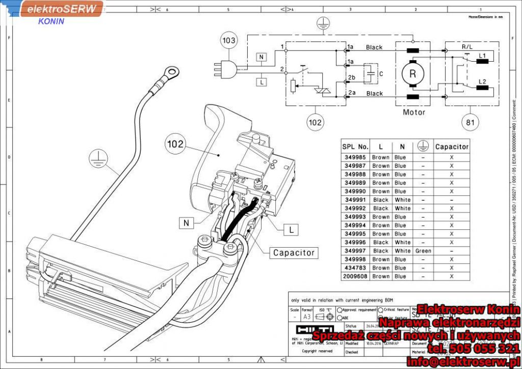Przekładnia zębata Z33 Hilti Młotowiertarka SDS Plus TE 7-C 349985 240872