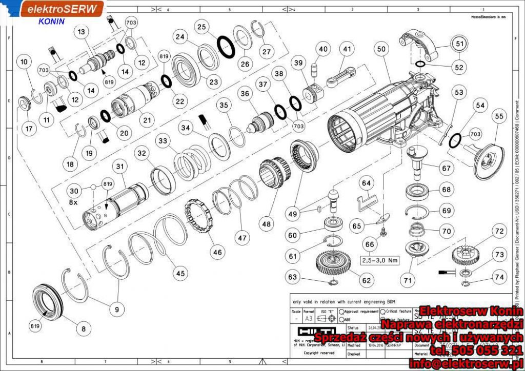Przekładnia zębata Z41 Hilti Młotowiertarka SDS Plus TE 7-C 349985 344782