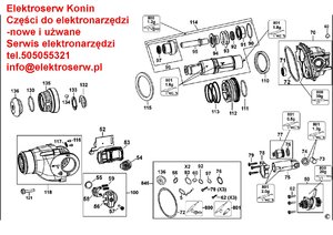 DeWALT D25113 K wałek 585480-00 łożysko wahliwe wał wewnętrzny
