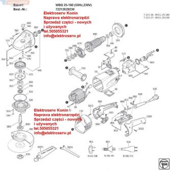 Fein WSG25-230 WSG25-180 szlifierka kątowa 2500W 30762276990 elektronika