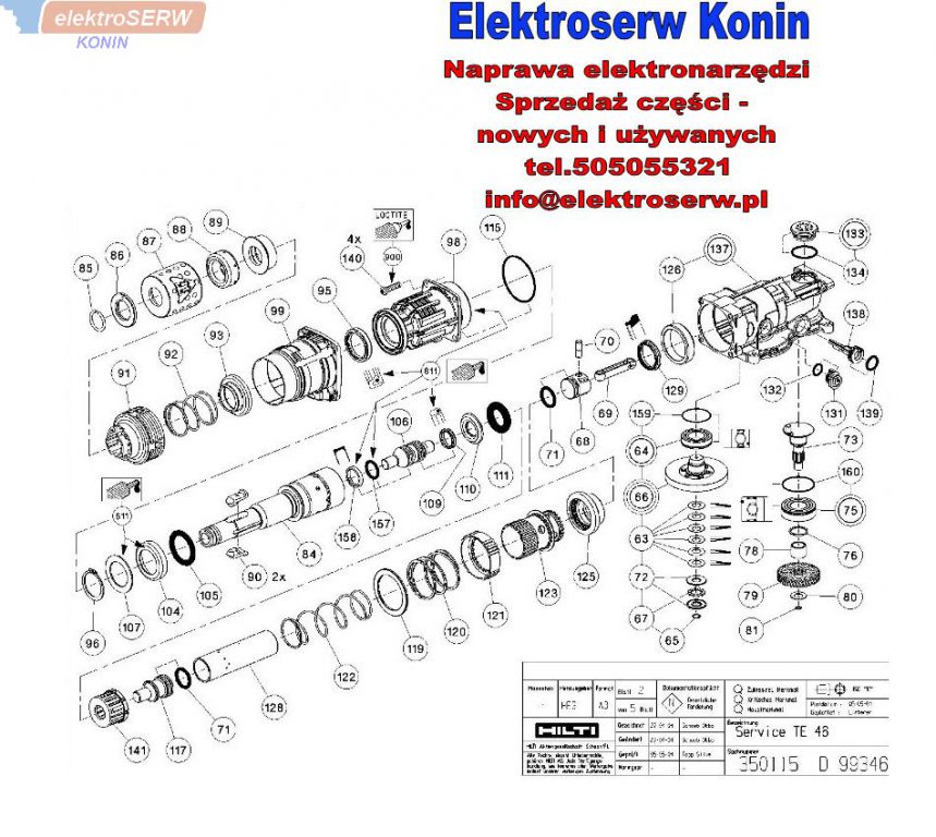 Hilti korbowód do młotowiertarki 366228 TE 46