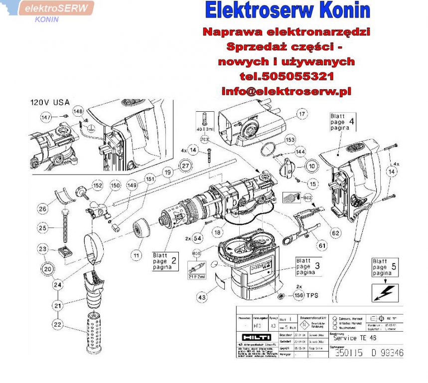 Hilti korbowód do młotowiertarki 366228 TE 46