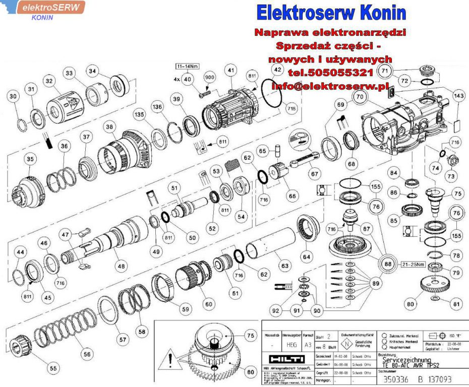Hilti 74478 Wirnik TE 70-ATC 110V-127V do TE 80-ATC AVR TPS2