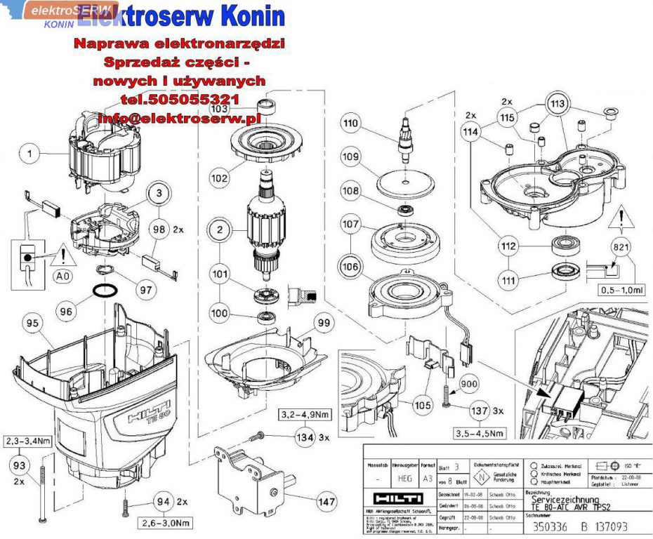 Hilti 74478 Wirnik TE 70-ATC 110V-127V do TE 80-ATC AVR TPS2