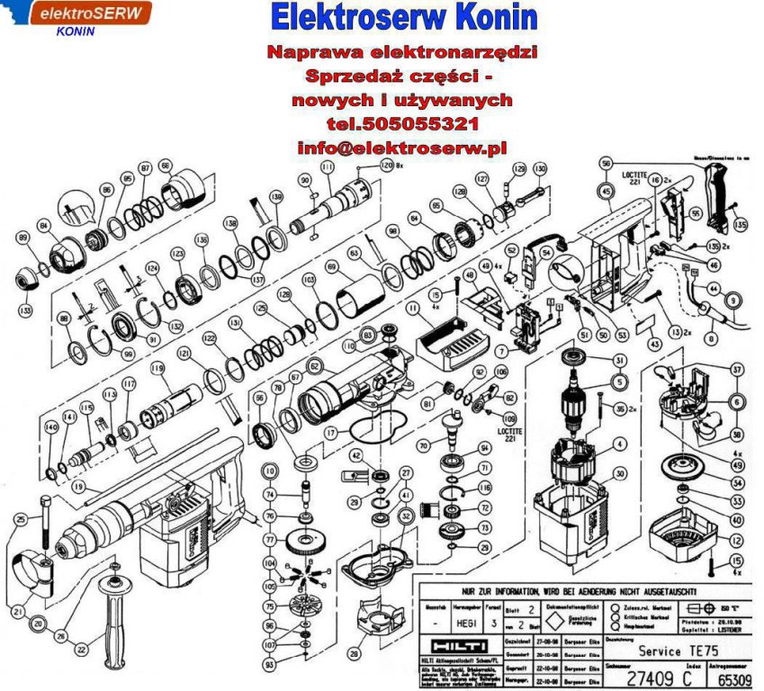 łożysko kulkowe 20X47X14 do młotowiertarki HILTI TE 75 206111