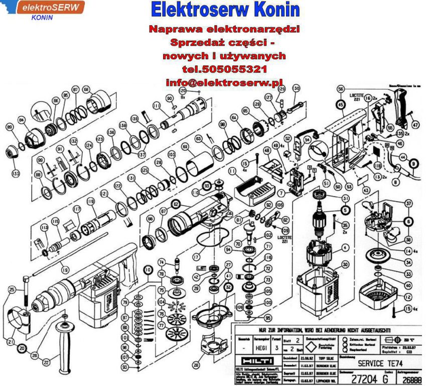 obudowa do młotowiertarki Hilti TE 74 206051
