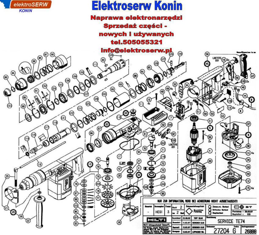 wałek igłowy do młotowiertarki Hilti TE 74 206119