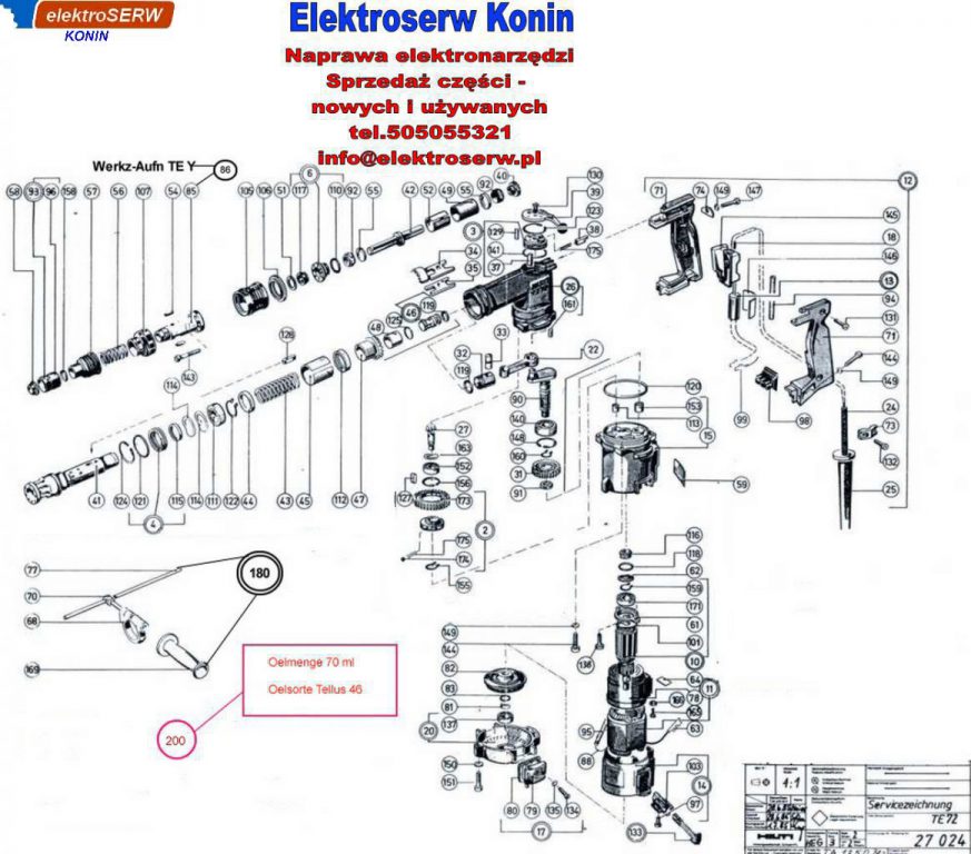 przełącznik do młota udarowego Hilti TE72 115V 72381 72442